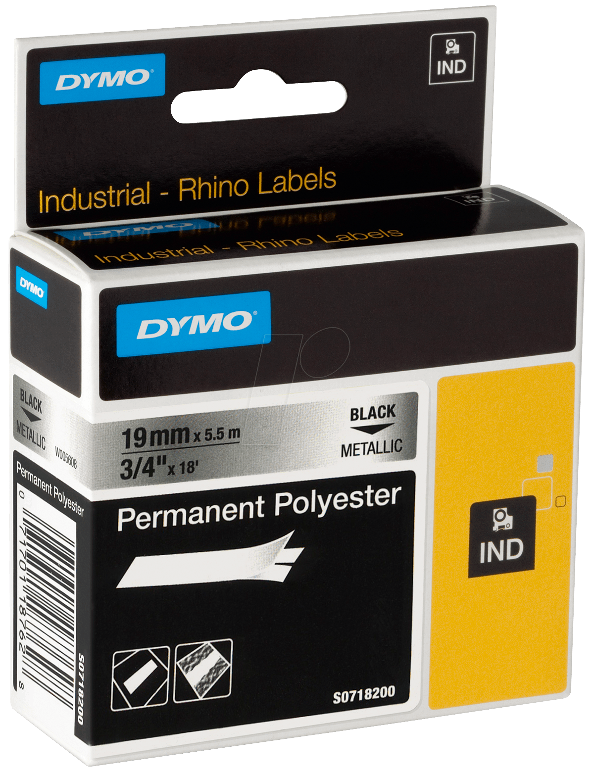 DYMO IND 18487 - DYMO IND Polyester, 19mm, schwarz/metallic von Dymo