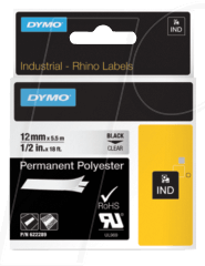 DYMO IND 622289 - DYMO IND Polyester, 12mm, schwarz/transparent von Dymo