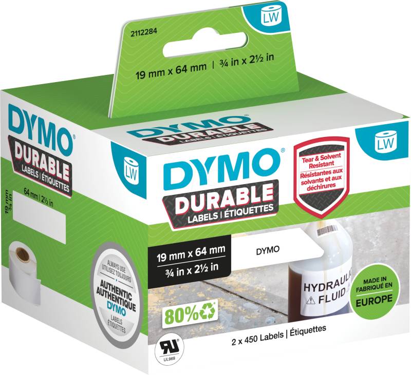 DYMO LW 2112284 - DYMO LabelWriter Etiketten, 19x64 mm, 900 Stück von Dymo