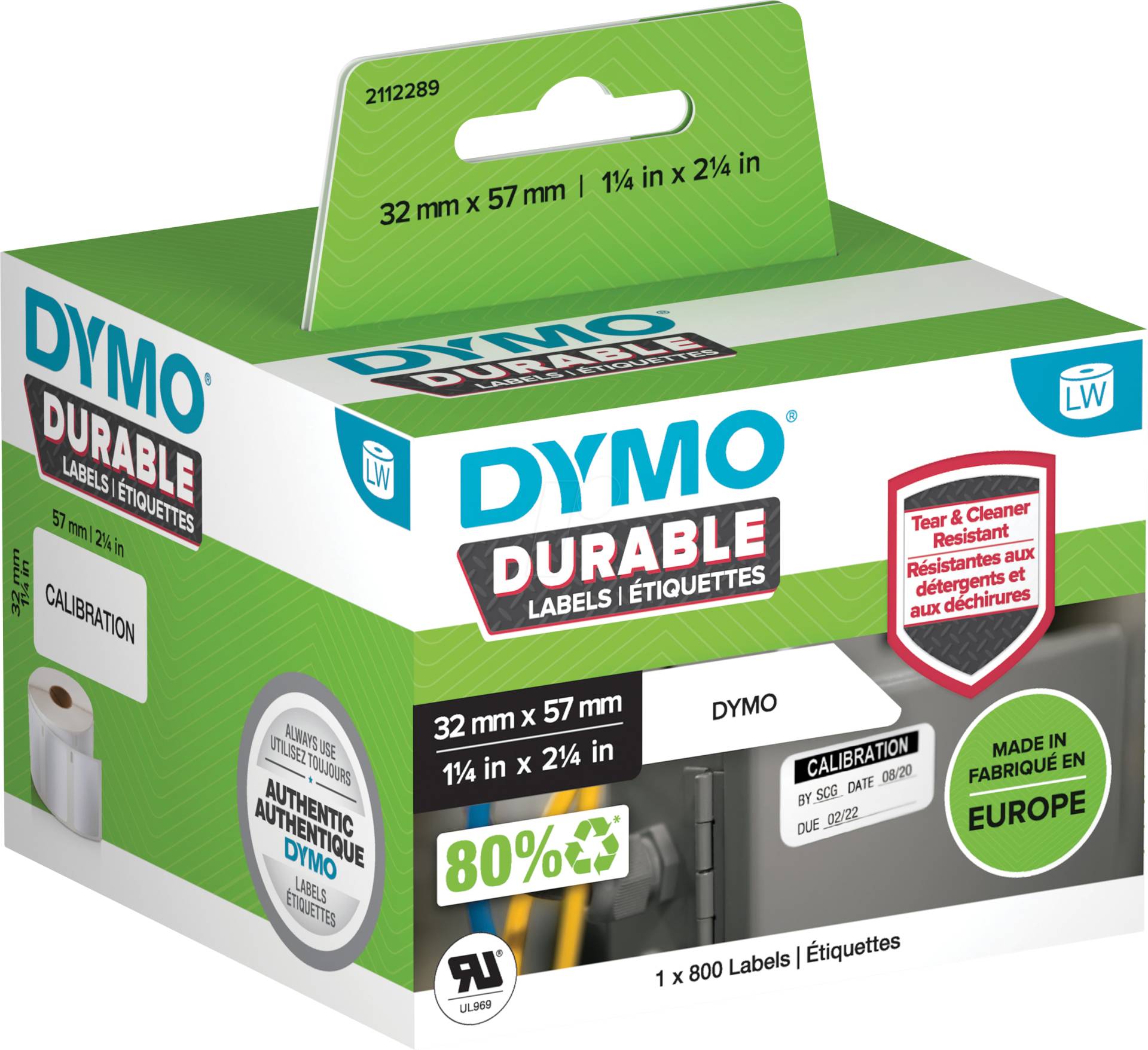 DYMO LW 2112289 - DYMO LabelWriter Etiketten, 32x57 mm, 800 Stück von Dymo