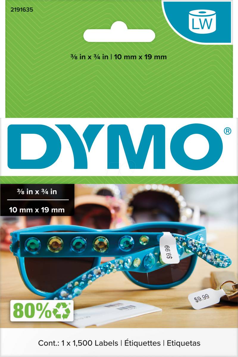 DYMO LW 2191635 - DYMO Schmucketiketten für LabelWriter 10x19mm von Dymo