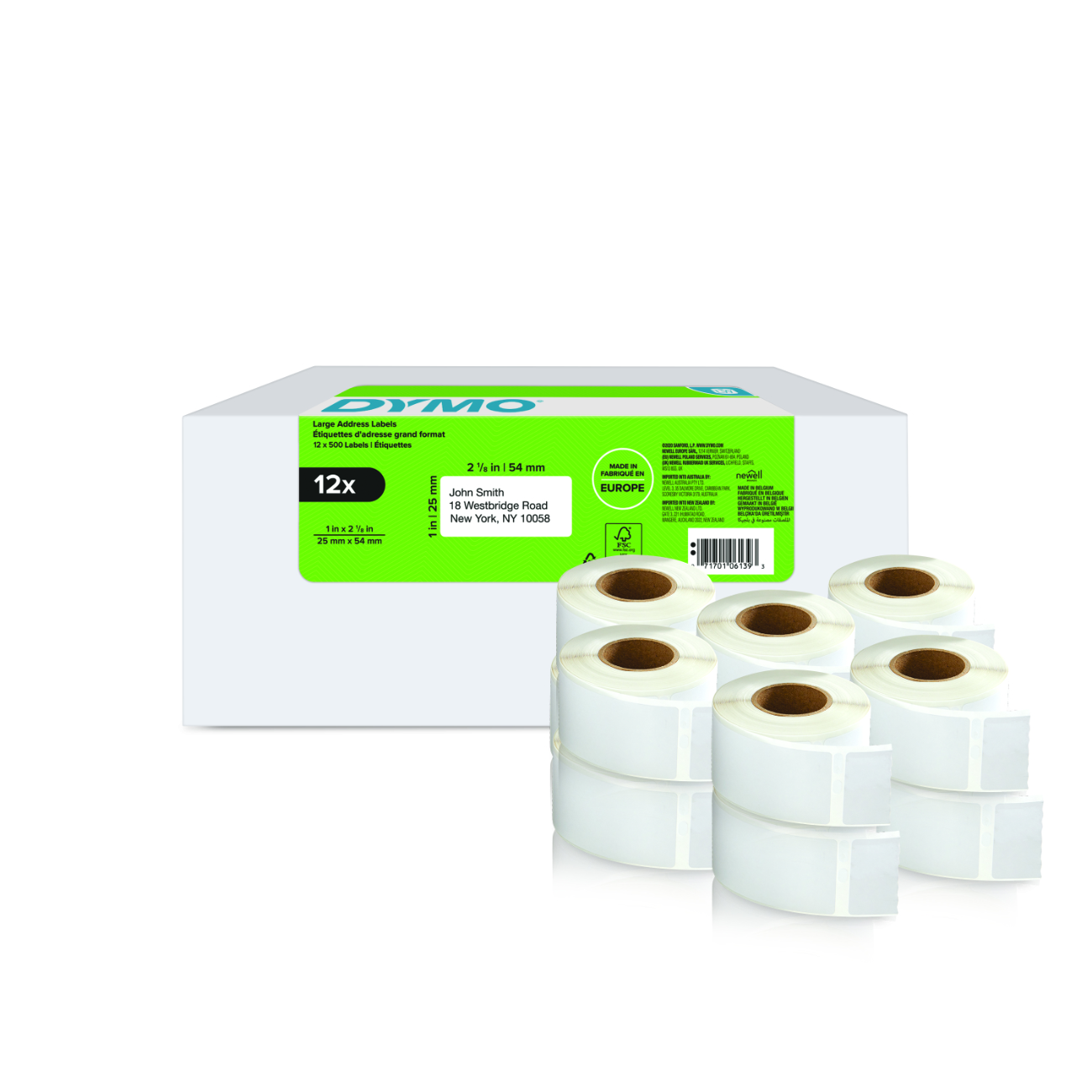 DYMO LW-Rücksendeetiketten Vorteilspack 25x54mm 12Rl 500St/R DYMO LW-Rücksendeetiketten Vorteilspack 25x54mm 12Rl 500St/R von Dymo