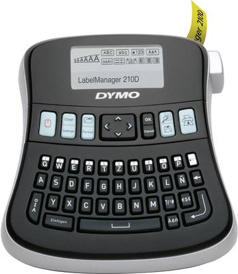 DYMO LabelMANAGER 210D - Beschriftungsgerät - monochrom - Thermal Transfer - Rolle (1,2 cm) - 180 dpi - 1-zeiliger Druck, 2-zeiliger Druck - Schwarz, Silber (S0784440) von Dymo