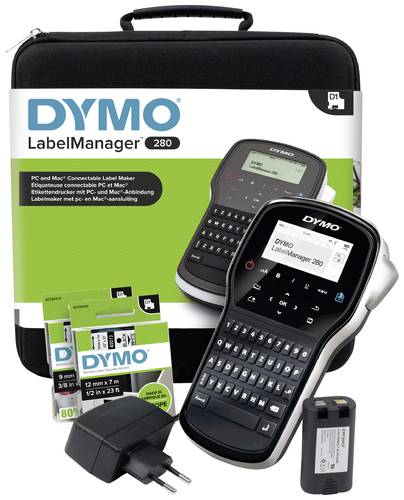 DYMO LabelManager 280 Kit Beschriftungsgerät Geeignet für Schriftband: D1 6 mm, 9 mm, 12mm von Dymo