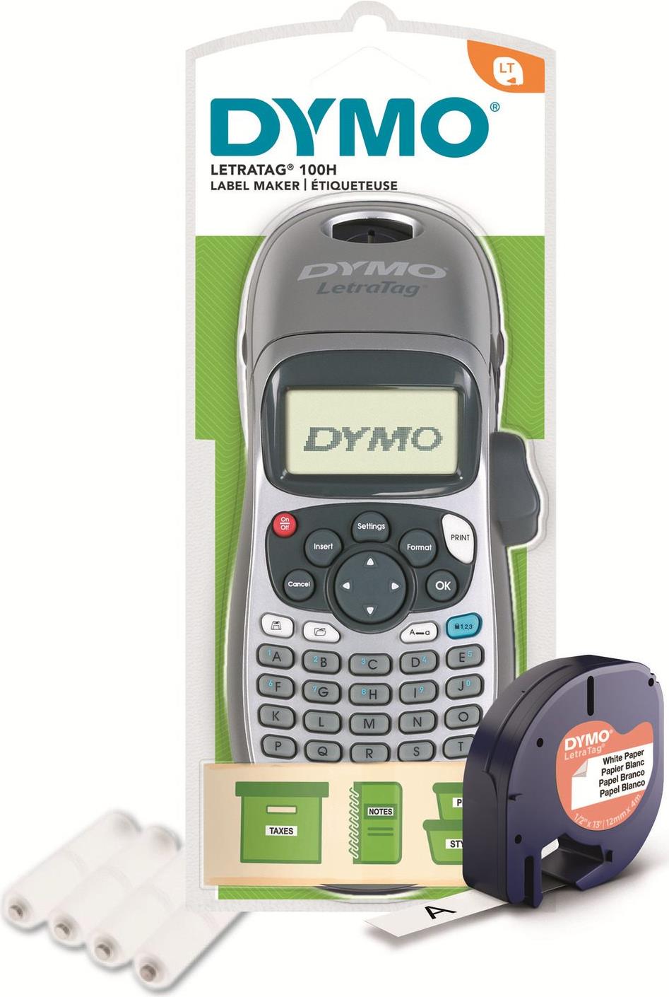 DYMO LetraTag LT-100H Beschriftungsgerät - Silber Edition inkl. Batterien (2174577) von Dymo