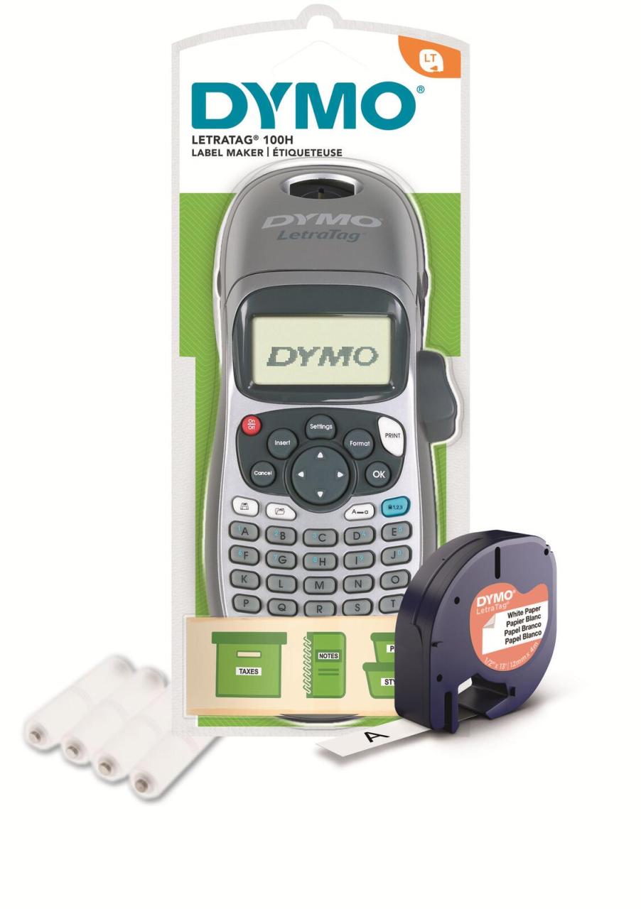 DYMO LetraTag LT-100H Beschriftungsgerät - Silber Edition inkl. Batterien von Dymo