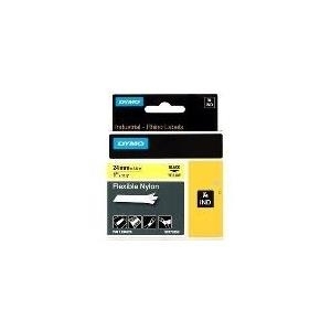 DYMO RhinoPRO Flexible Nylon - Flexibles Nylonband - Schwarz auf Gelb - Rolle (2,4 cm x 3,5 m) - 1 Rolle(n) (S0773850) von Dymo