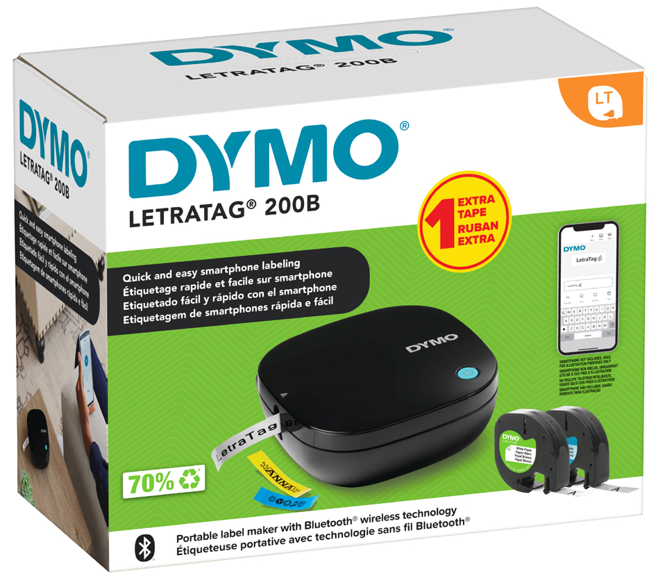 DYMO Tisch-Beschriftungsgerät LetraTag LT 200B, Vorteilspack von Dymo