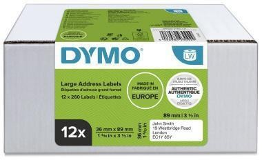 Dymo Adressetikett 2093093 36x89mm Rolle 260Etik. 12St. 124212301 Dymo Adressetikett 2093093 36x89mm Rolle 260Etik. 12St. 124212301 von Dymo