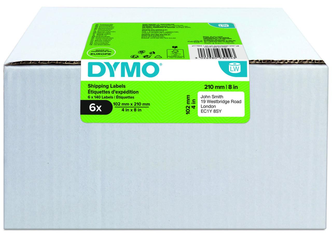 Dymo Einzel-Etiketten Dymo DHL-Etiketten 6x102 x210 2177565 210 mm x 102 mm weiß von Dymo