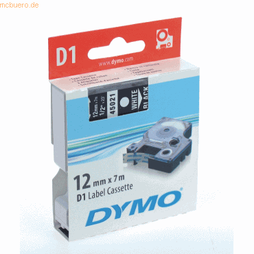 Dymo Etikettenband Dymo D1 12mm/7m weiß/schwarz Dymo Etikettenband Dymo D1 12mm/7m weiß/schwarz von Dymo