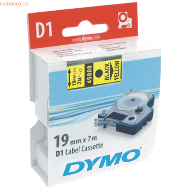Dymo Etikettenband Dymo D1 19mm/7m schwarz/gelb von Dymo