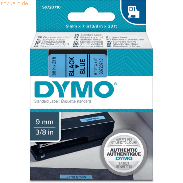 Dymo Etikettenband Dymo D1 9mm/7m schwarz/blau von Dymo