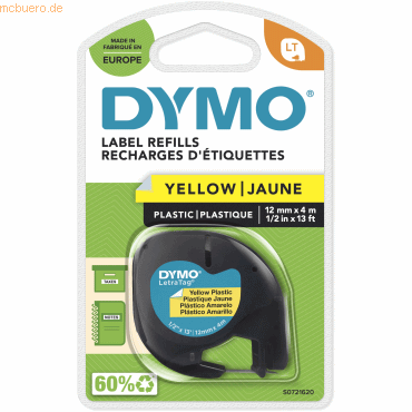 Dymo Etikettenband LetraTag 12mm x 4m schwarz auf gelb Dymo Etikettenband LetraTag 12mm x 4m schwarz auf gelb von Dymo