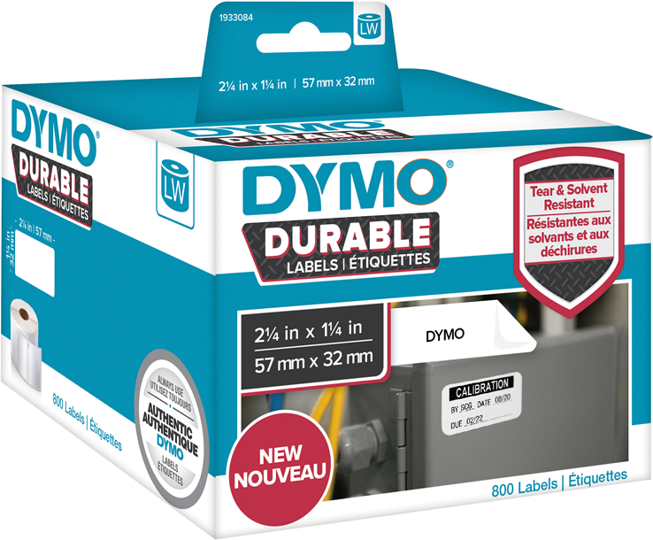 Dymo LabelWriter Address - Polyester-Klebeetiketten - weiß - 32 x 57 mm 800 Etikett(en) (1 Rolle(n) x 800) (1933084) von Dymo