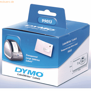 Dymo LabelWriter Adressetiketten 89x36mm transparent VE=260 Stück Dymo LabelWriter Adressetiketten 89x36mm transparent VE=260 Stück von Dymo