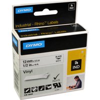 Dymo Originalband 18444  schwarz auf weiß  12mm x 5,5m  Vinyl von Dymo