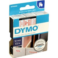 Dymo Originalband 45015  rot auf weiß  12mm x 7m von Dymo