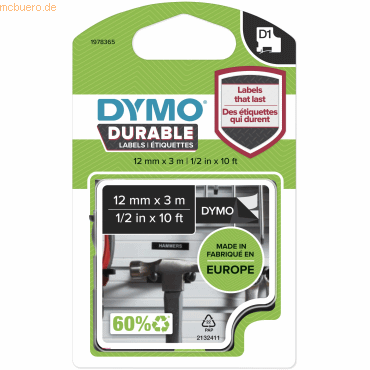 Dymo Schriftbandkassette Dymo 1978365 weiß auf schwarz von Dymo