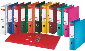 Esselte Plastik-Ordner Standard, DIN A4, 75 mm, türkis Einband innen und außen mit PP-Folie kaschiert, mit (320340) von Dymo
