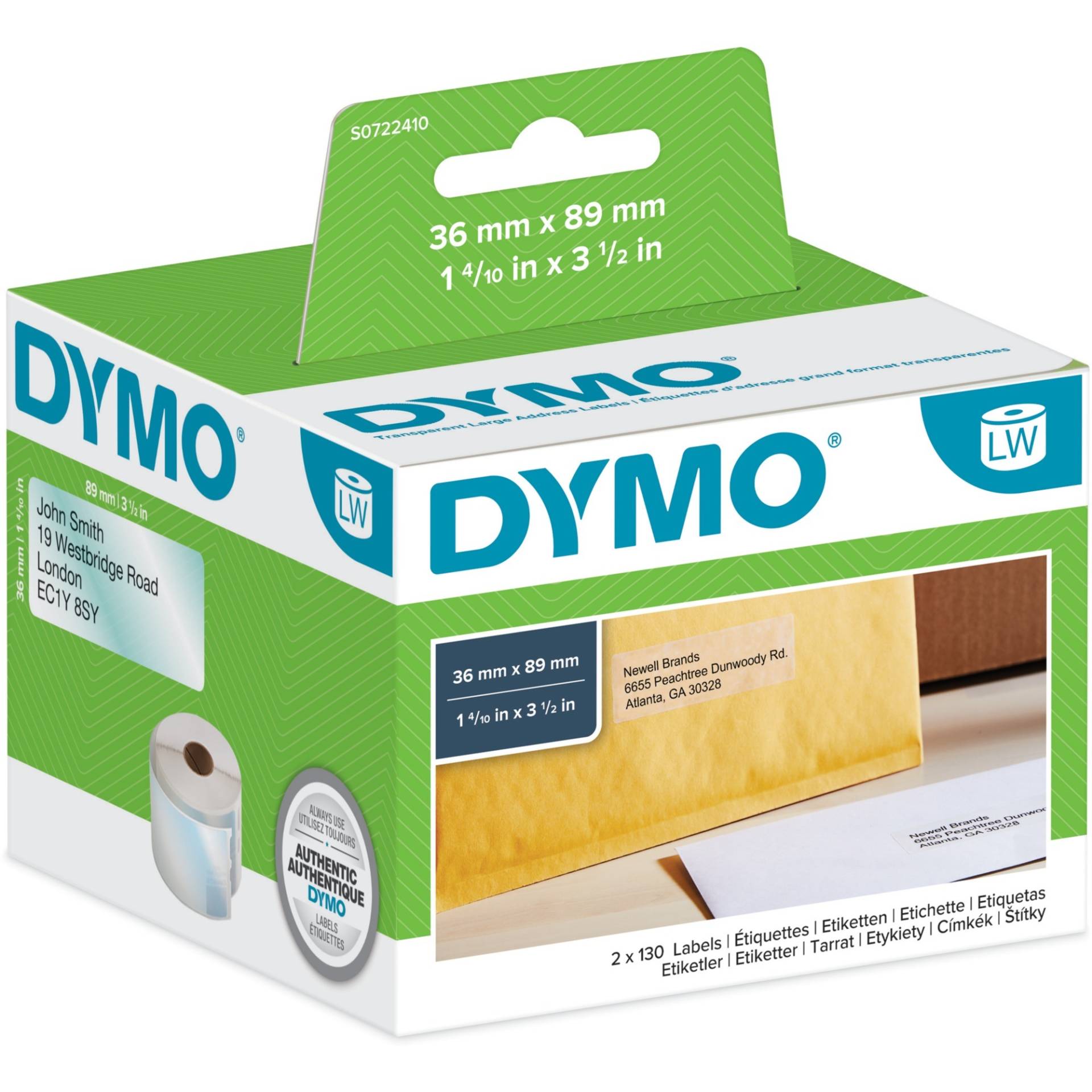 LabelWriter ORIGINAL Adressetiketten 26x89mm, 1 Rolle mit 260 Etiketten von Dymo