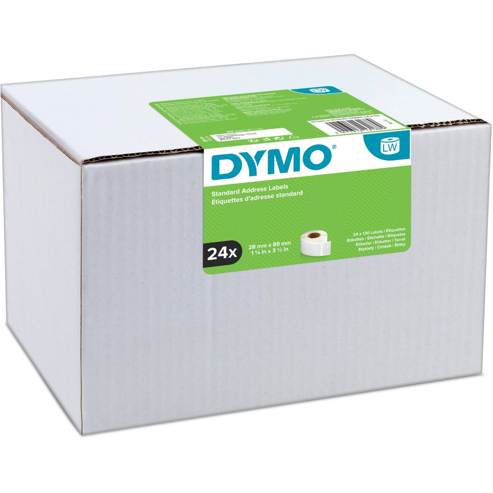 LabelWriter ORIGINAL VORTEILSPACK Adressetiketten 28x89mm, 24 Rollen mit je 130 Etiketten von Dymo