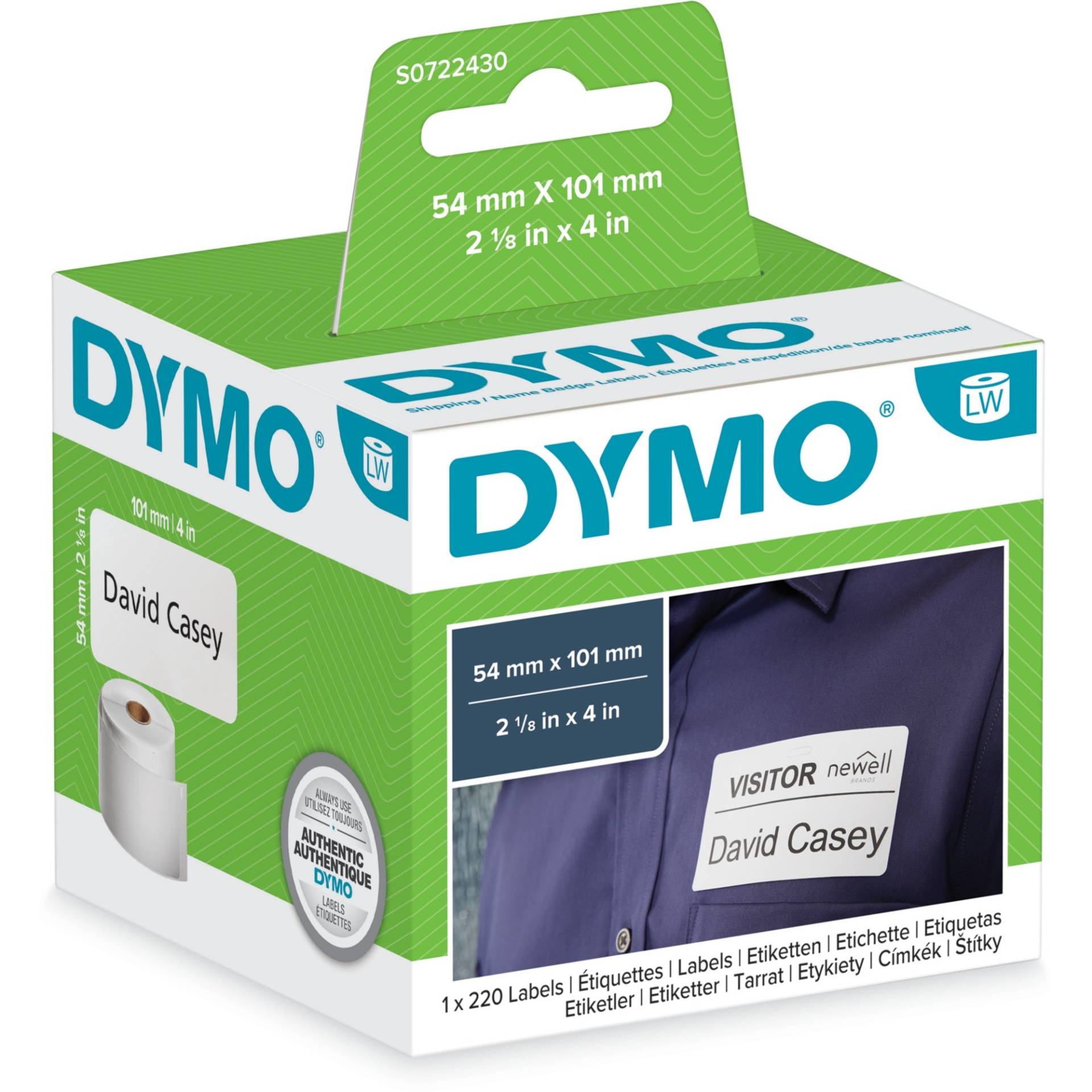 LabelWriter ORIGINAL Versandetiketten 54x101mm, 1 Rolle mit 220 Etiketten LabelWriter ORIGINAL Versandetiketten 54x101mm, 1 Rolle mit 220 Etiketten von Dymo