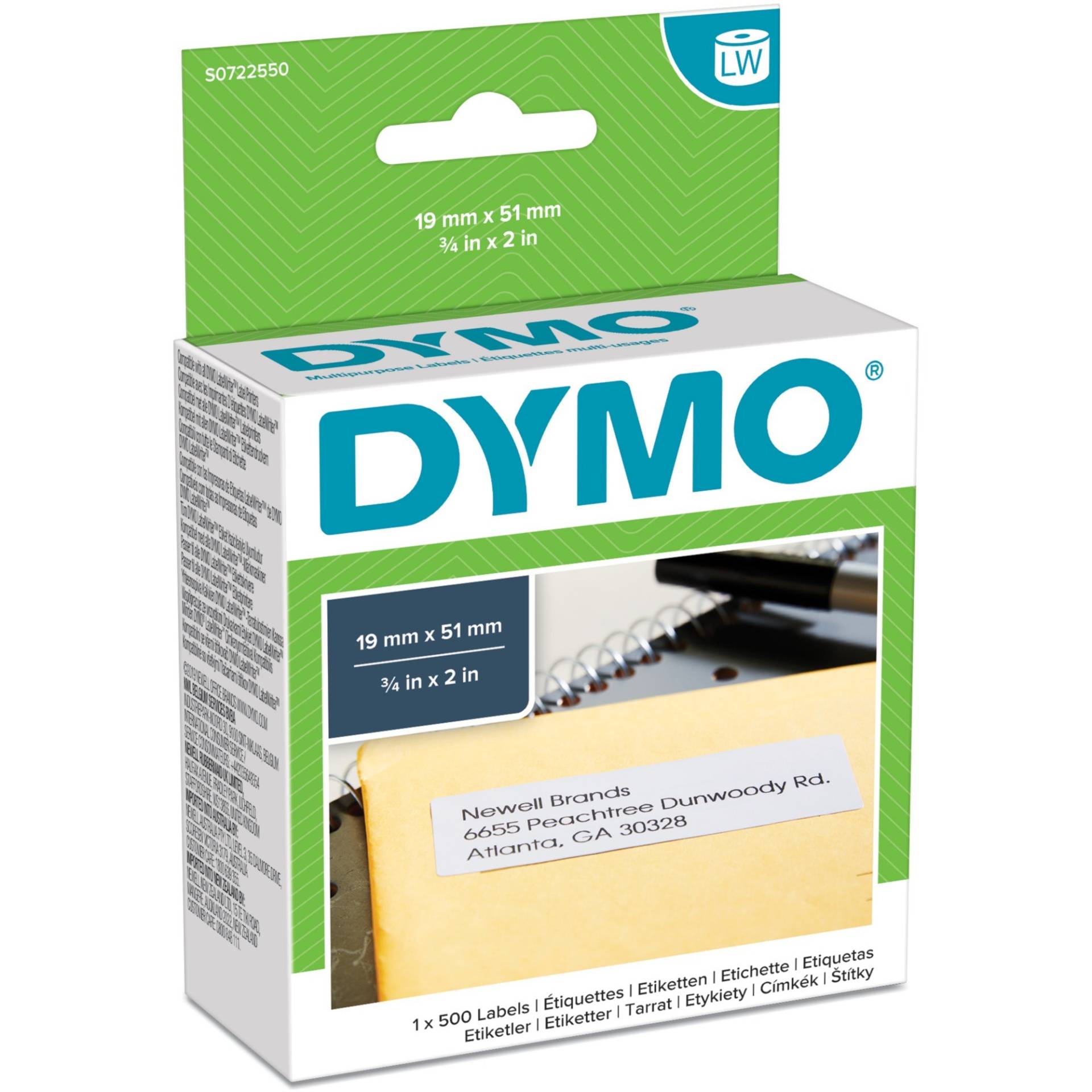 LabelWriter ORIGINAL Vielzwecketiketten 19x51mm, 1 Rolle mit 500 Etiketten von Dymo