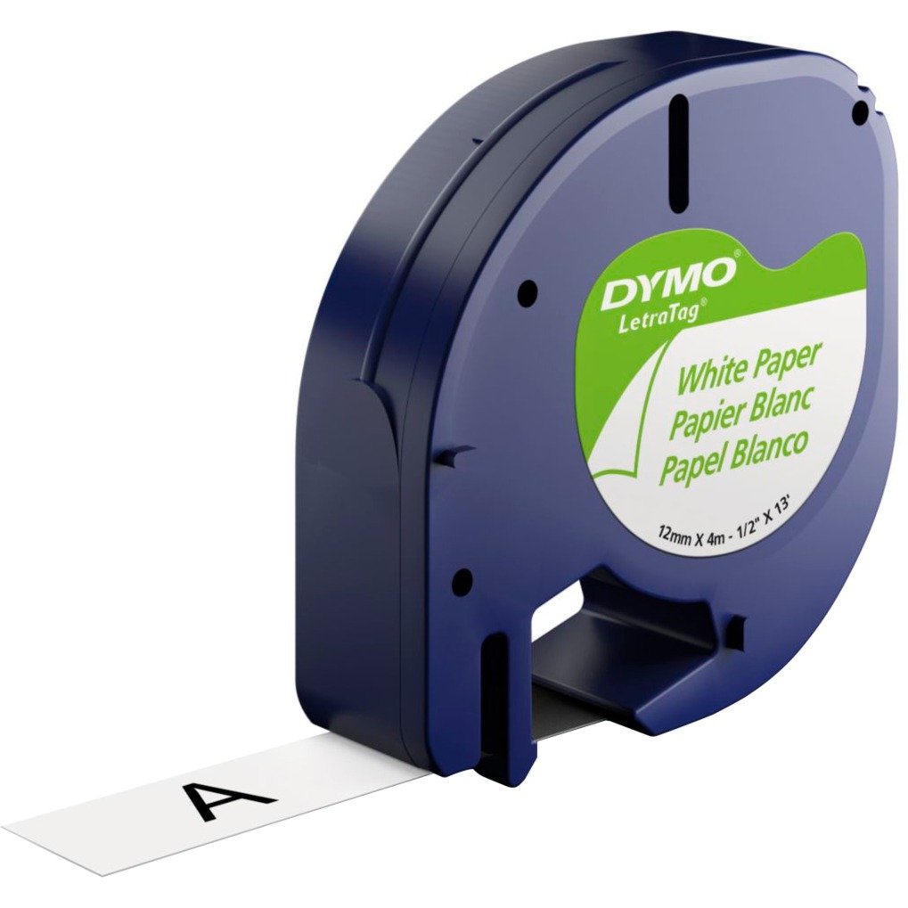 LetraTag® ORIGINAL Papier Schriftband schwarz auf weiß von Dymo