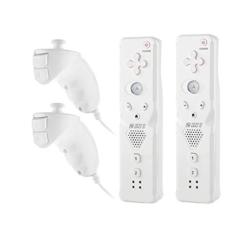 Dyna-Living 2 Stücke Game Remote Controller und Nunchuk für Wii Gamepad Joystick Fernbedienung Controller (KEIN AKKU) von Dyna-Living