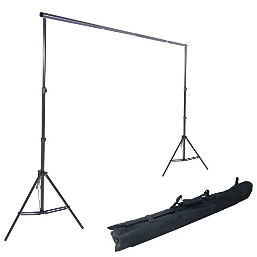 DYNASUN K903 220x300cm XL Hintergrundsystem System mit Teleskop Querstange für Hintergrund mit Tasche, Schwarz von DynaSun