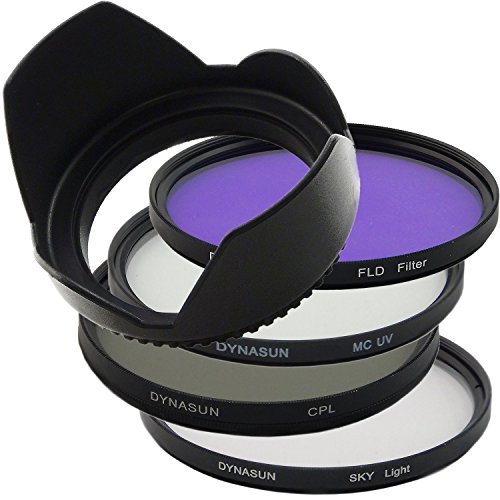 DynaSun Kit Pro 55mm CPL Zirkular MC UV Multicoated mit Pol/Fluoreszenz Filter, Skylight und Gegenlichtblende von DynaSun