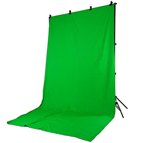 DynaSun Hintergrundsystem Fotostudio Profi Aluminium FS901 +Stoff Hintergrund Pro W004 2,8x4,0 Grün von DynaSun