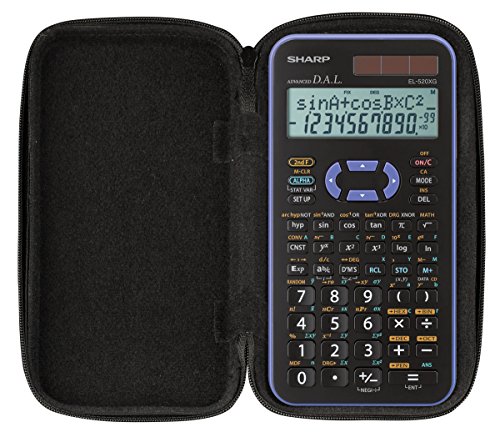CalcCase Original Schutztasche Schutzhülle für Taschenrechner Sharp EL-520 XG VL - robuste + schmutzabweisende Oberfläche, edle Schützhülle mit Reißverschluss von DynaTech