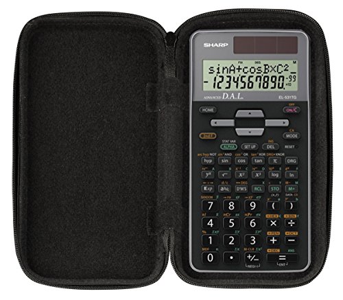 CalcCase Original Schutztasche Schutzhülle für Taschenrechner Sharp EL-531TG GY, robuste + schmutzabweisende Oberfläche, edle Schützhülle mit Reißverschluss von DynaTech