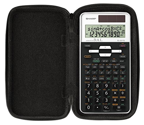 CalcCase Original Schutztasche Schutzhülle für Taschenrechner Sharp EL-531TG WH, schwarz, robust + schmutzabweisend, Stabiler Schulrechner von DynaTech