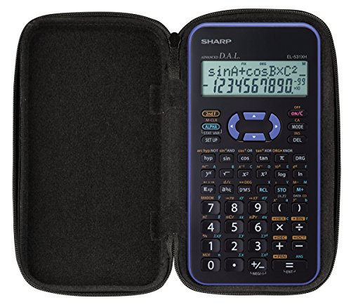 CalcCase Original Schutztasche Schutzhülle für Taschenrechner Sharp EL-531XH VL - robuste + schmutzabweisende Oberfläche, edle Schützhülle mit Reißverschluss von DynaTech