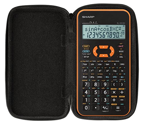 CalcCase Original Schutztasche Schutzhülle für Taschenrechner Sharp EL-531XH YR, robuste + schmutzabweisende Oberfläche, edle Schützhülle mit Reißverschluss von DynaTech