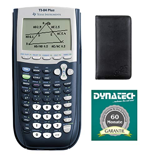 TI-84 Plus mit CalcCase Schutztasche und Garantieverlängerung auf 60 Monate von DynaTech