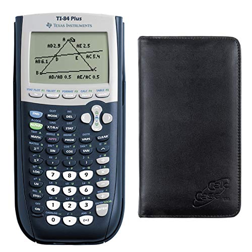 Texas Instruments TI-84 Plus Taschenrechner mit passender Tasche CalcCase im Set - Texas Taschenrechner TI 84 Plus Edition Grafikrechner + Schutztasche von DynaTech