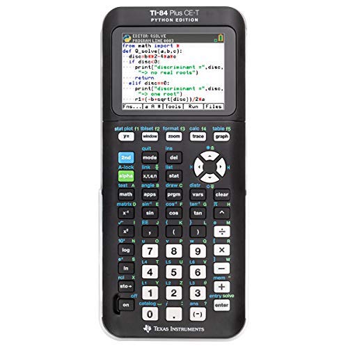 Texas Instruments Taschenrechner TI-84 Plus CE-T Grafikrechner wissenschaftlicher Schulrechner + Garantie auf 60 Monate - programmierbar Tasten Farbdisplay für Schule Python Edition mit Akku von DynaTech