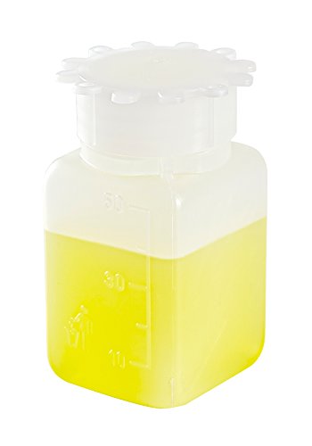 Dynalon Kartell 226295-0050 HDPE Quadratische Graduiertenflasche, 50 ml Fassungsvermögen, 100 Stück von Dynalon