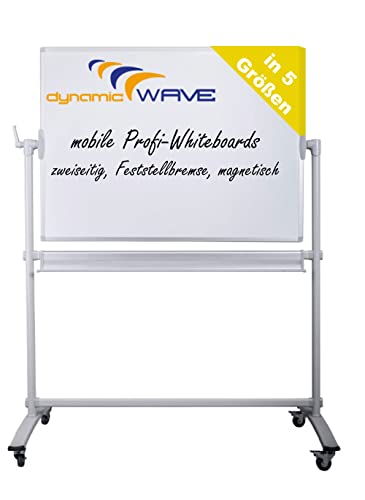 Dynamic-Wave Doppelseitiges Mobiles Whiteboard & Kreidetafel 120 x 90 - Magnetisch, Fahrbar & Drehbar für Büro, Schule & Mehr von Dynamic-Wave