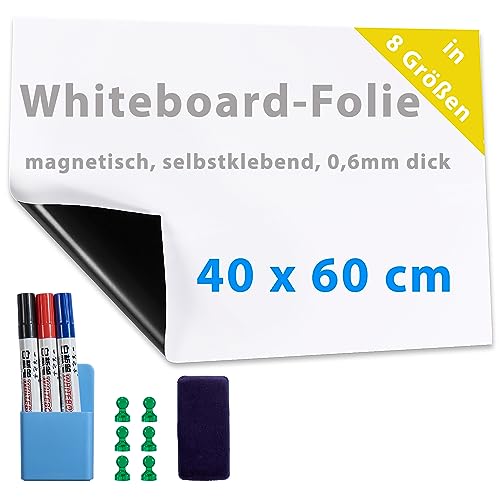 Dynamic-Wave Magnetische Klebefolie & Whiteboard - Wandfolie 40 x 60 - Vielseitige Magnetische Schreibtafel in weiß - Whiteboard Folie von Dynamic-Wave