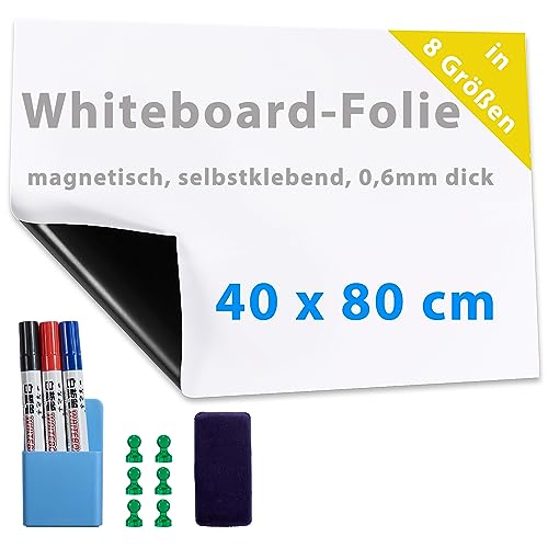 Dynamic-Wave Magnetische Klebefolie & Whiteboard - Wandfolie 40 x 80 - Vielseitige Magnetische Schreibtafel in weiß - Whiteboard Folie von Dynamic-Wave