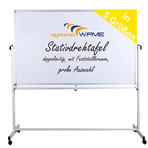 Mobile Whiteboard Tafel beidseitig beschriftbar,in 2 Größen, schutzlackiert, magnethaftend, mit gratis Zubehör (Stifte,Schwämme,Magnete), Größe:120x90 cm von Dynamic-Wave