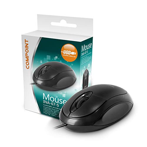 Dynamod Compoint Kabelgebundene USB 2.0 Computermaus – 1000 DPI Beidhändige Optische Mäuse mit 3 Tasten & Scrollrad Kompatibel mit Windows PC, Desktop, Laptop, Mac – Schwarze PC-Maus mit 1 m Kabel Dynamod Compoint Kabelgebundene USB 2.0 Computermaus – 1000 DPI Beidhändige Optische Mäuse mit 3 Tasten & Scrollrad Kompatibel mit Windows PC, Desktop, Laptop, Mac – Schwarze PC-Maus mit 1 m Kabel von Dynamode