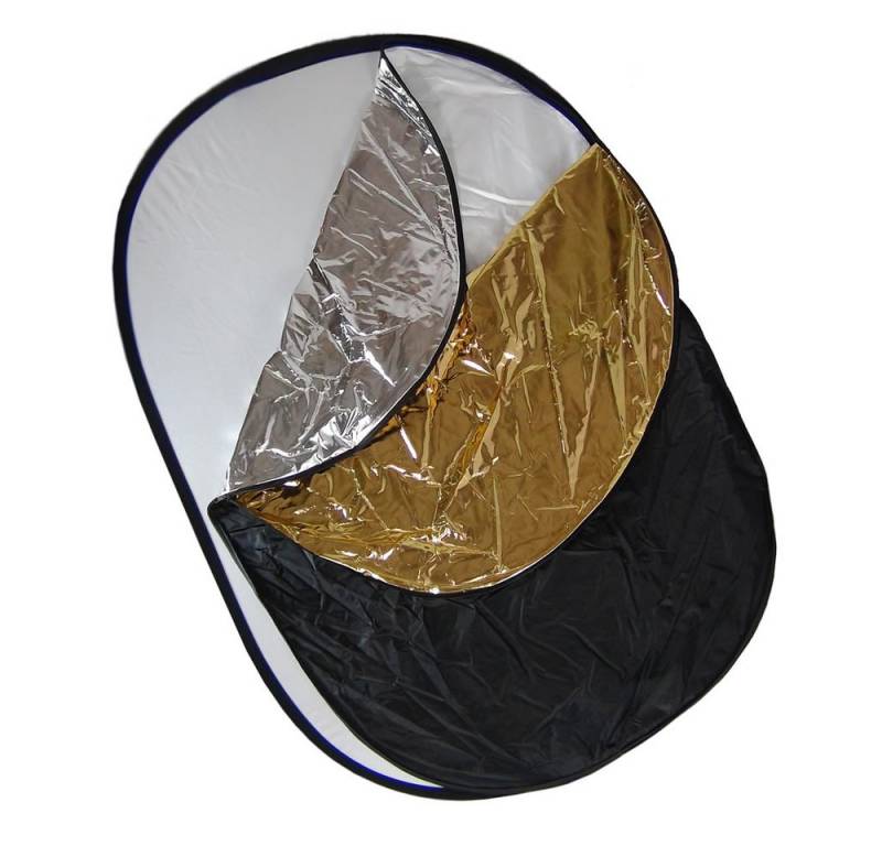 Dynasun Falthintergrund Reflektor 5in1 Oval Format 91x122cm, Zusammenfaltbarer Reflektor mit 5 Oberflächen Foto Video von Dynasun
