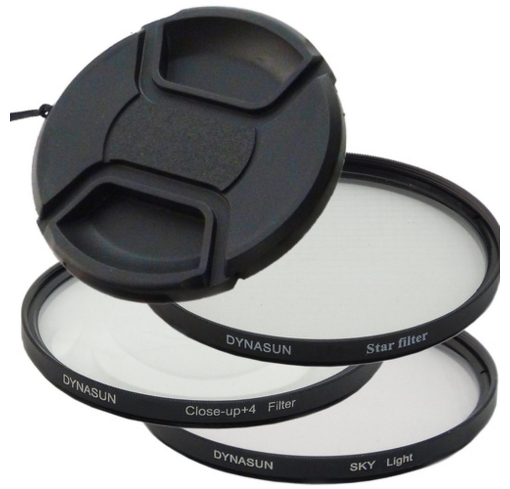 Dynasun Filter set STAR+CLOSE+SKY+CUP Durchmesser 72 Foto-Filter-Sets (4-Punkt-Star Close-Up Makrofilter Skylight CP05 Objektiv-Snap-Cap) von Dynasun