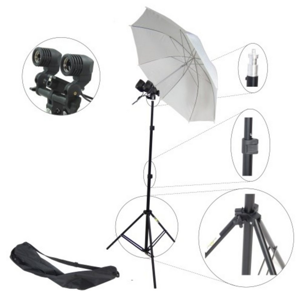 Dynasun Stativ MM2Kit Studio-Stativ-Blitz, (Fotostudio-Set mit Stativ, Doppelter Lampenhalterung Diffusorschirm) von Dynasun